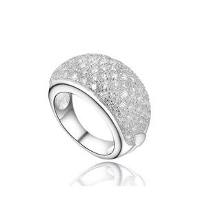 925 Sterling Silver Sparkling CZ Dome Ring